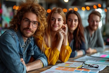 Fototapeta premium photo of creative marketing team working on new business project