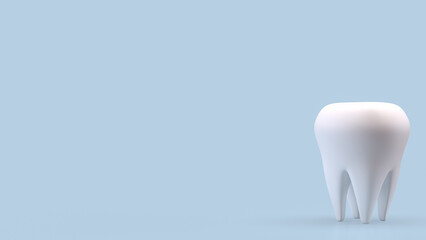 The white teeth on blue background for dentistry or health concept 3d rendering.