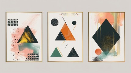 set of 3 abstract paintings