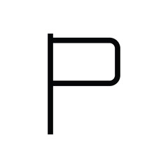 Obraz premium black and white Toothpick flag outline icon, simple vector design.