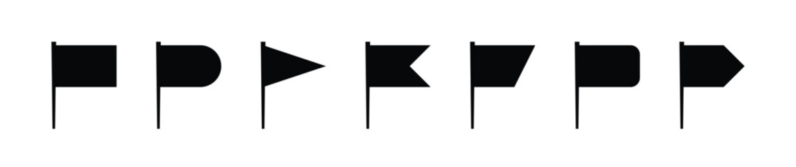 Sets black and white Toothpick flag icon, simple vector design.