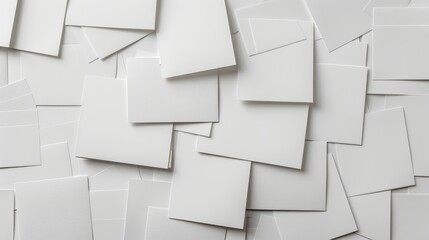 Artwork featuring blank cards against white backdrop