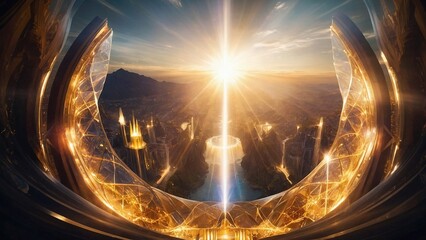 Heaven city of Light, fantasy angelical place
