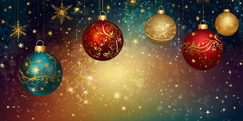Obraz premium Abstract Christmas ornaments stars background holiday winter