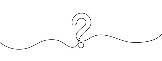 Question mark linear background. One continuous drawing of a question mark. Vector illustration