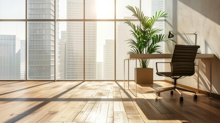 Modern Office Interior with City View