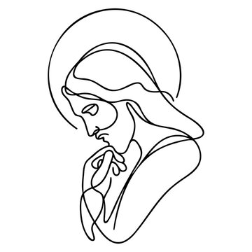 recommend clip art: Jesus Christ Continuous one line drawing. Vector illustration