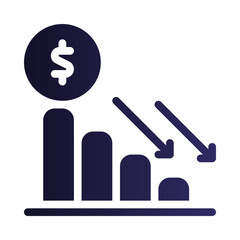 deflation flat gradient icon