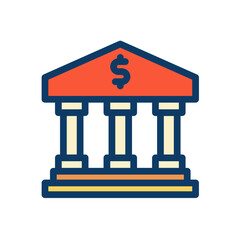 Money Bank, building Bussines Icon
