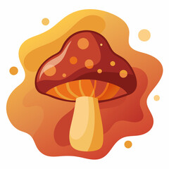 autumn theme colorful cartoon blobs illustration of mushroom