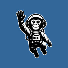 chimp monkey became astronaut in space © Angga