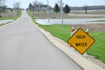 HIGH WATER Sign in the Country