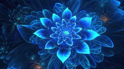 Blue Fractal Flower