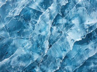 Obraz premium Blue Ice Surface Close Up