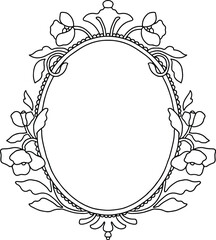 Botanical floral vintage crest frame. Wedding family monogram.