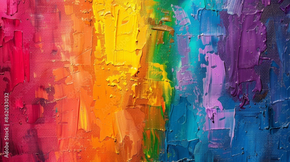 Poster abstract oil painting with vibrant colors and dynamic brushstrokes, creating rich and expressive com