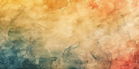 Fototapeta premium Vibrant multicolor watercolor background blending warm and cool tones seamlessly. Ideal for creative projects.