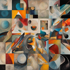 visually captivating series of abstract art pieces that explore color, form, and texture. Use a variety of mediums such as paint, digital media, or mixed materials to express unique and imaginative co