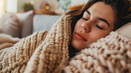 woman sleeping in bed