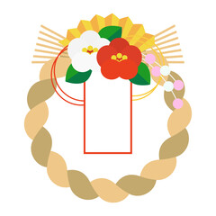 しめ縄のイラスト、年賀状素材