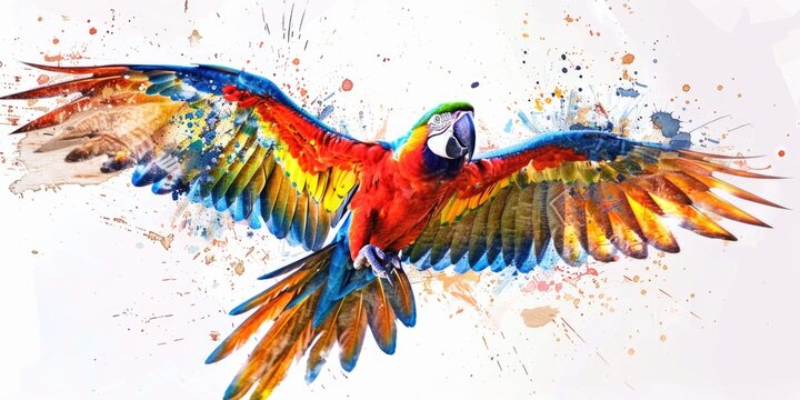 Bird with spread wings