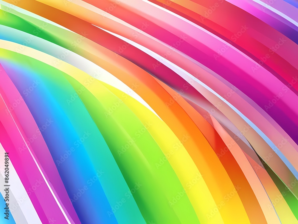 Poster abstract background illustration of colorful shiny wavy lines resembling a rainbow curve
