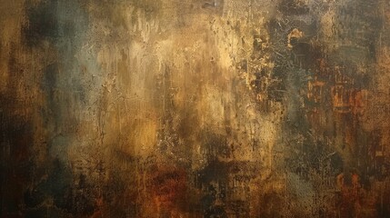 Obraz premium Vibrant abstract painting with rich earthy tones, textures, and visual depth for an evocative artwork