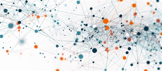 A social network graph with interconnected nodes and user icons, representing the concept of human connections in digital networks on white background