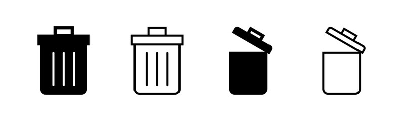 Trash icon set. trash can icon. delete icon vector. garbage