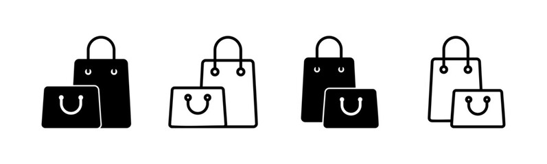 Shopping bag icon set. shopping icon vector
