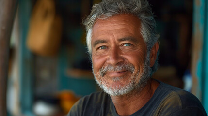 a 70 year old man, hispanic, grey hair, brown eyes, wearing colorful suit. celebrated in a parade as confetti flew around him