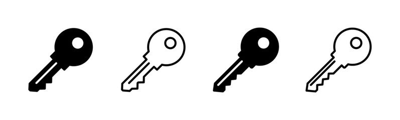 Key icon set. Key vector icon. Key symbol