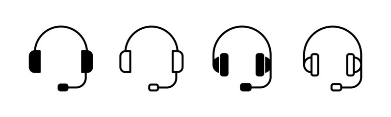 Headphone icon set. Headvector icon symbols