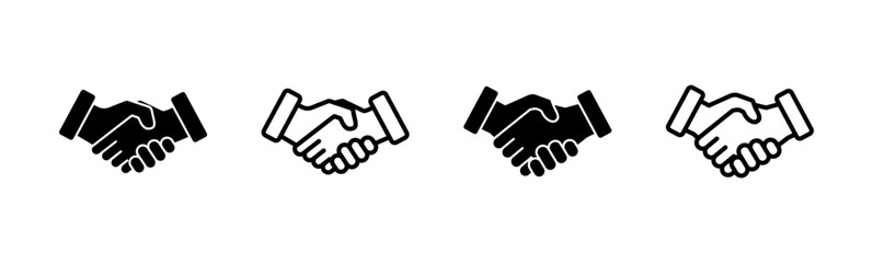 Handshake icon set. business handshake. contact agreement