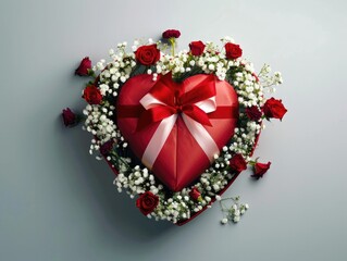 Heart Shaped Box with Flowers