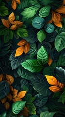 Creepy Autumn Foliage. Spooky leaves in the forest concept