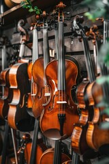 Naklejka premium Violins on a wall
