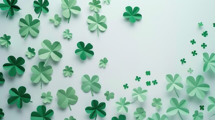 Fototapeta premium Lucky charm paper shamrocks