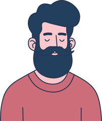 Bearded guy cartoon illustration