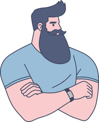 Bearded guy cartoon illustration
