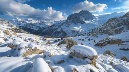 Beautiful landscape of mountains during autumn Beautiful scenery of Tatra mountains and lake in...