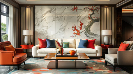 panel wall art, wall decoration, marble background with flowers designs
