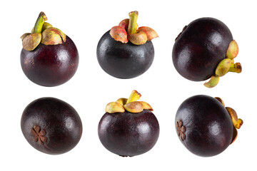 Mangosteen fruits with white background