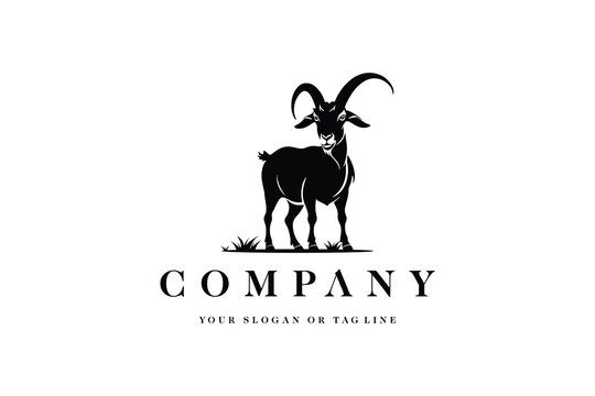logo design goat silhouette goat vector template