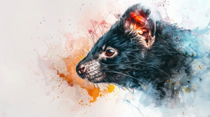 Black cat with orange eyes