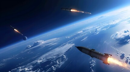 Obraz premium Futuristic Space Based Weapons and Their Impact on Modern Warfare