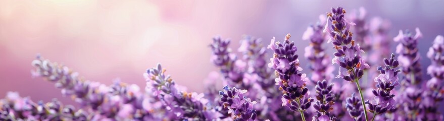 Obraz premium Close Up of Lavender Flowers in a Field on a Sunny Day