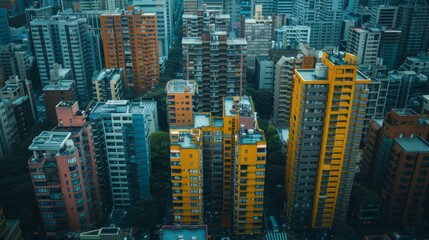 Fototapeta premium City View with Colorful Buildings