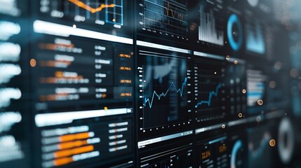 Financial Data Dashboard on a Large Screen