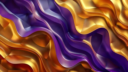 Captivating Waves of Metallic Sheen:Generative 3D Abstract Background